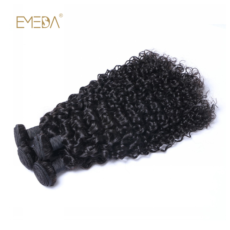 Brazilian Human Hair Weave Kinky Curly Virgin Natural Color Hair Bundles  LM378